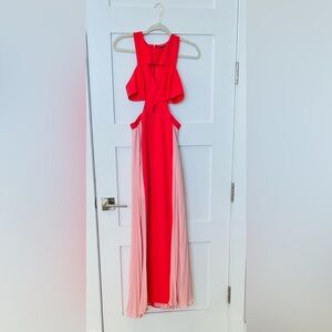 BCBGMaxAzria Red and Pink Maxi Dress